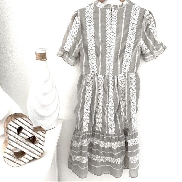 Gianni Bini Eryn Crochet Stripe Midi Dress Size Small - Picture 6 of 16